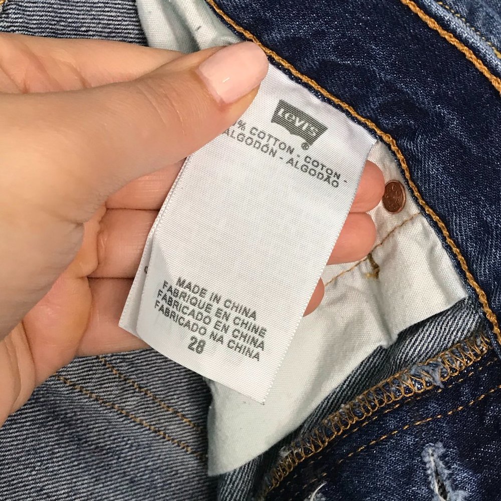 Levi's Blue Denim Cut-off Button Front 501 Short - Picture 6 of 8